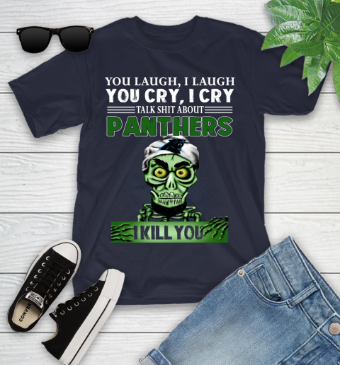NFL Talk Shit About Carolina Panthers I Kill You Achmed The Dead Terrorist Jeffrey Dunham Football Youth T-Shirt 2