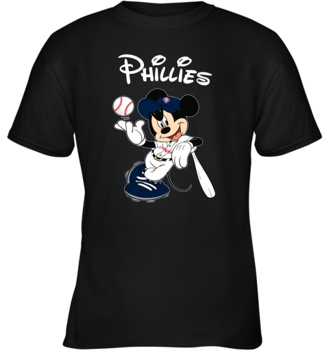 Baseball Mickey Team Philadelphia Phillies Youth T-Shirt