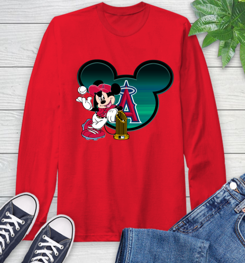 MLB Los Angeles Angels The Commissioner's Trophy Mickey Mouse Disney Long Sleeve T-Shirt 10