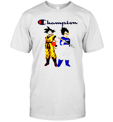 Son Goku And Vegeta Champions Los Angeles Dodgers And Los Angeles Lakers T-Shirt