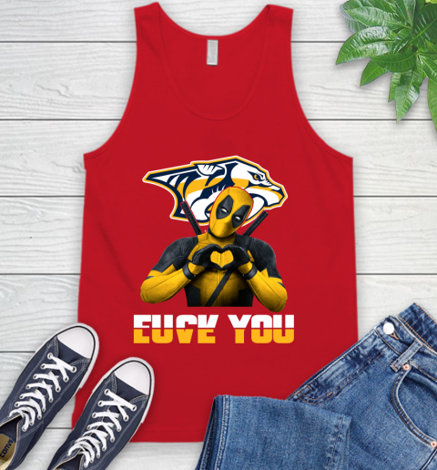 NHL Nashville Predators Deadpool Love You Fuck You Hockey Sports Tank Top 5