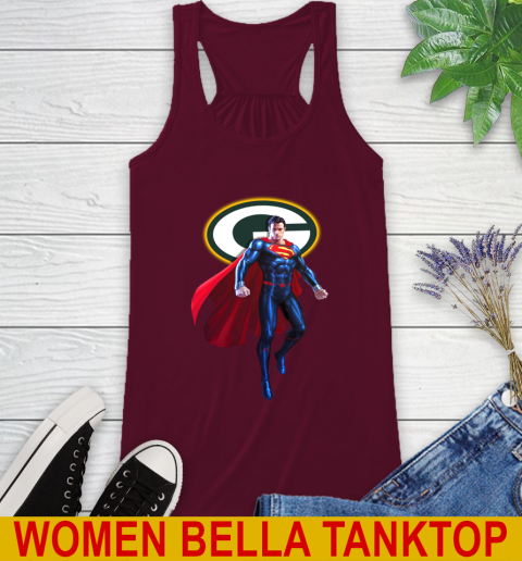 NFL Superman DC Sports Football Green Bay Packers Racerback Tank 3