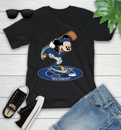 NHL Hockey St.Louis Blues Cheerful Mickey Disney Shirt Youth T-Shirt