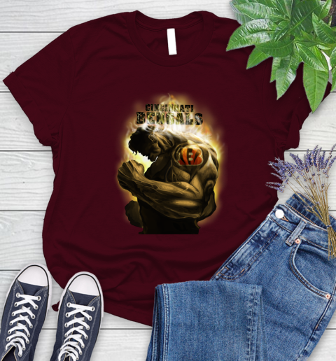 Cincinnati Bengals NFL Football Hulk Marvel Avengers Sports Women's T-Shirt 7