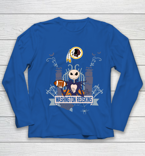 NFL Washington Redskins Football Jack Skellington Halloween Youth Long Sleeve 7