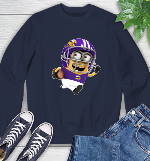 NFL Minnesota Vikings Minions Disney Football Sports Sweatshirt 3