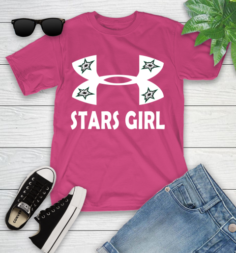 NHL Dallas Stars Girl Under Armour Hockey Sports Youth T-Shirt 11