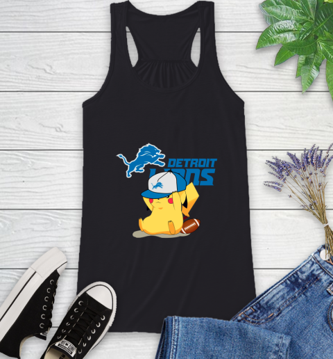 NFL Pikachu Football Sports Detroit Lions Racerback Tank 2