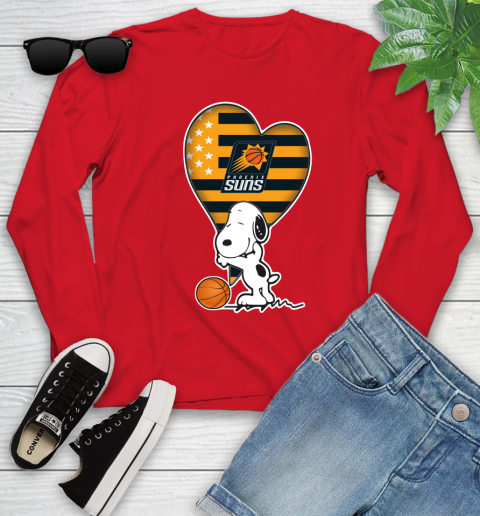 Phoenix Suns NBA Basketball The Peanuts Movie Adorable Snoopy Youth Long Sleeve 11
