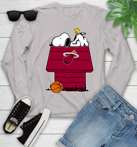 Miami Heat NBA Basketball Snoopy Woodstock The Peanuts Movie Youth Long Sleeve 12