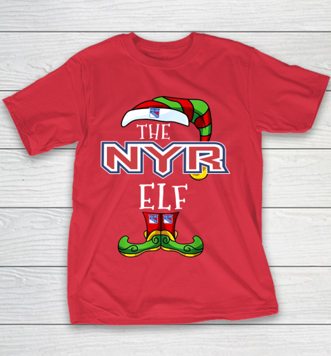 New York Rangers Christmas ELF Funny NHL Youth T-Shirt 7
