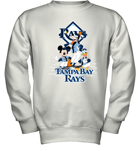 Tampa Bay Rays Mickey Donald And Goofy Baseball Youth Sweatshirt