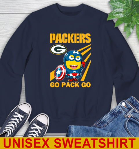 NFL Football Green Bay Packers Captain America Marvel Avengers Minion Shirt Sweatshirt 2