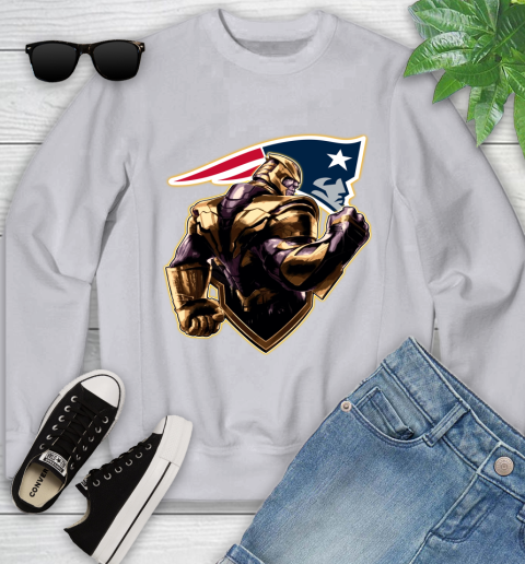 NFL Thanos Avengers Endgame Football Sports New England Patriots Youth Sweatshirt 4