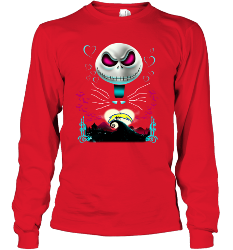NFL Los Angeles Chargers Jack Skellington Sally The Nightmare Before Christmas Football Wyj2tzxDMYT long sleeve tee 14 95 151514 front red