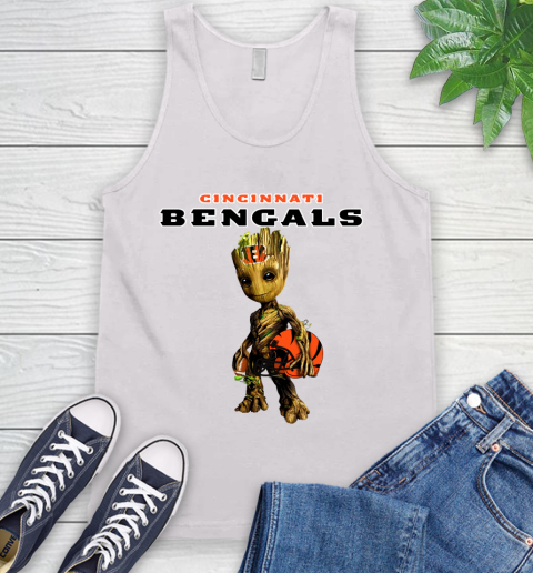 Cincinnati Bengals NFL Football Groot Marvel Guardians Of The Galaxy Tank Top