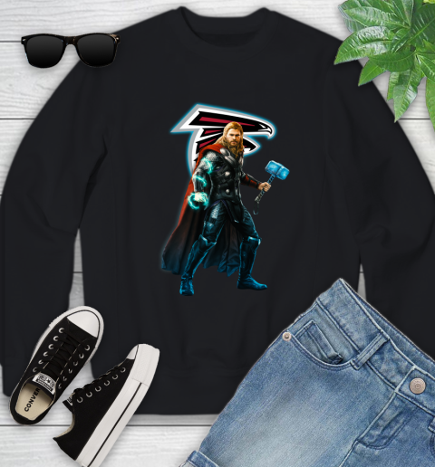 NFL Thor Avengers Endgame Football Atlanta Falcons Youth Sweatshirt 2