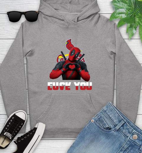MLB St.Louis Cardinals Deadpool Love You Fuck You Baseball Sports Youth Hoodie 6
