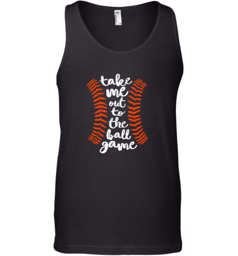 Take Me Out Ball Game Shirt Baseball Song Orange Black Blue Tank Top