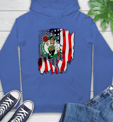 Boston Celtics NBA Basketball American Flag Hoodie 9
