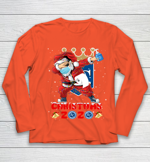 Kansas City Royals Funny Santa Claus Dabbing Christmas 2020 MLB Youth Long Sleeve 3