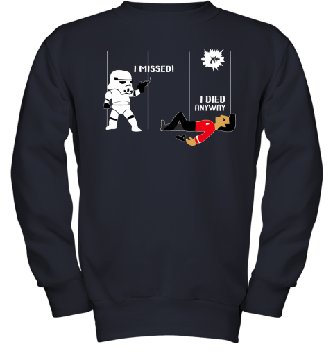 6sj3 star wars star trek a stormtrooper and a redshirt in a fight shirts youth sweatshirt 47 front navy
