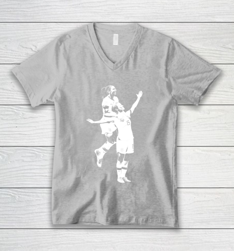 Megan Rapinoe and Alex Morgan Victory Pose  The White Stencil V-Neck T-Shirt 3