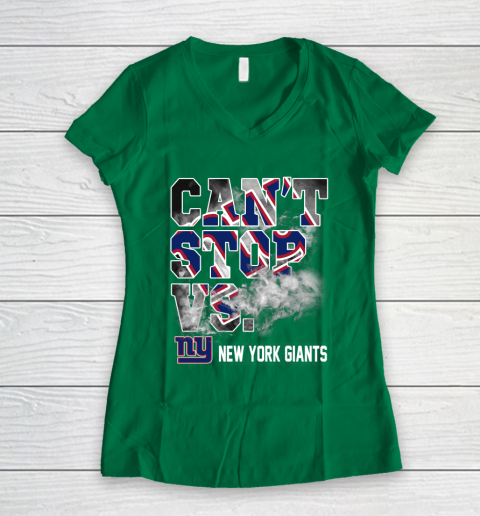 NFL New York Giants Can't Stop Vs Women's V-Neck T-Shirt 3