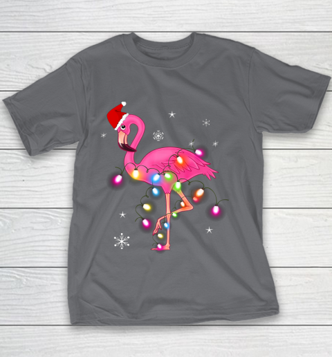 Pink Flamingo Christmas Youth T-Shirt 5
