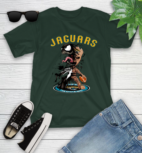 NFL Jacksonville Jaguars Football Venom Groot Guardians Of The Galaxy Youth T-Shirt 5