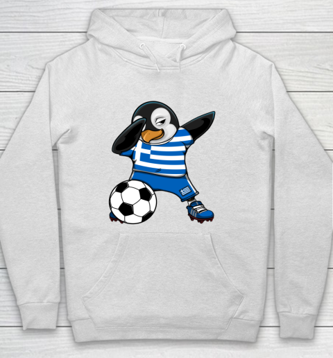 Dabbing Penguin Greece Soccer Fans Jersey Football Lovers Hoodie