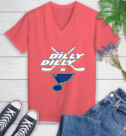 NHL St.Louis Blues Dilly Dilly Hockey Sports Women's V-Neck T-Shirt 6