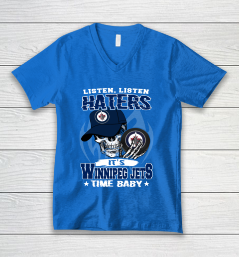 Listen Haters It is JETS Time Baby NHL V-Neck T-Shirt 5