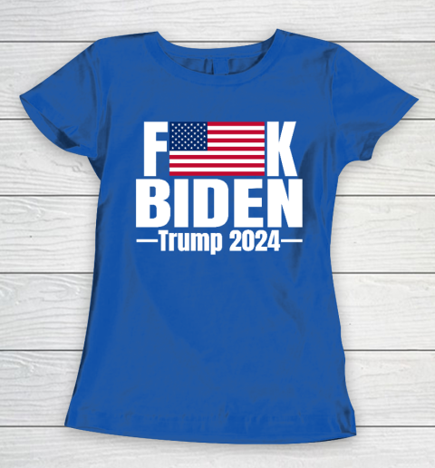 Fuck Biden American Flag Trump 2024 Women's T-Shirt 8