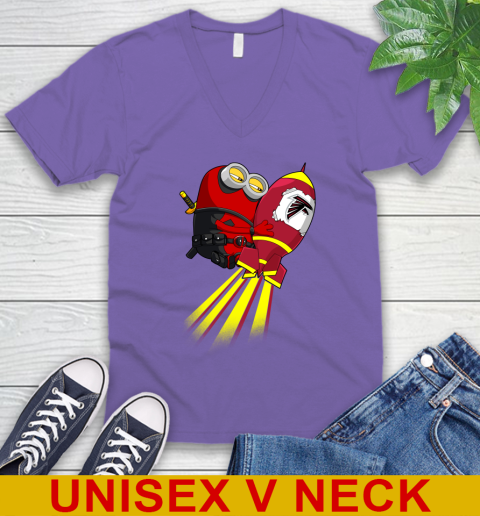 NFL Football Atlanta Falcons Deadpool Minion Marvel Shirt V-Neck T-Shirt 9 NFL Football Atlanta Falcons Deadpool Minion Marvel Shirt V-Neck T-Shirt - Image 9