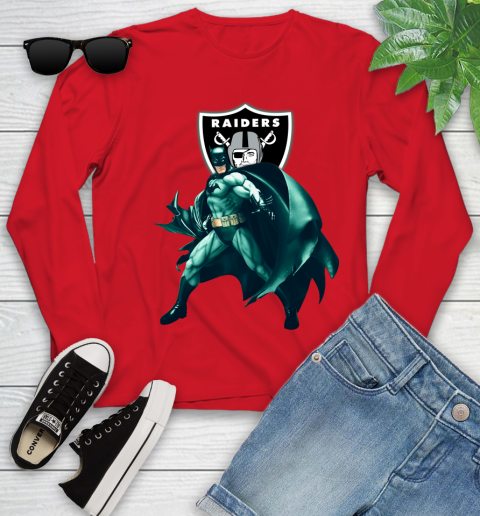 NFL Batman Football Sports Oakland Raiders Youth Long Sleeve 11