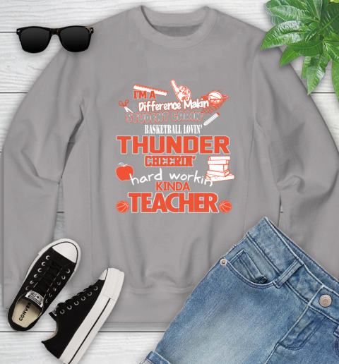 Oklahoma City Thunder NBA I'm A Difference Making Student Caring Basketball Loving Kinda Teacher Youth Sweatshirt 3