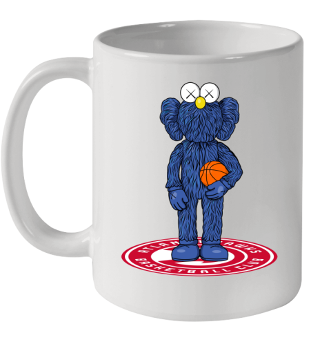 NBA Basketball Atlanta Hawks Kaws Bff Blue Figure Shirt Ceramic Mug 11oz