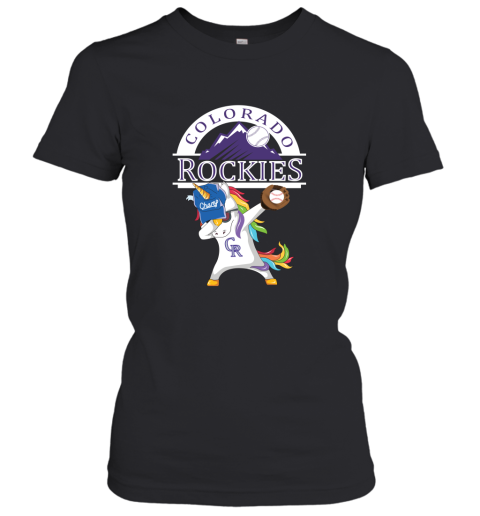 Hip Hop Dabbing Unicorn Flippin Love Colorado Rockies Women's T-Shirt