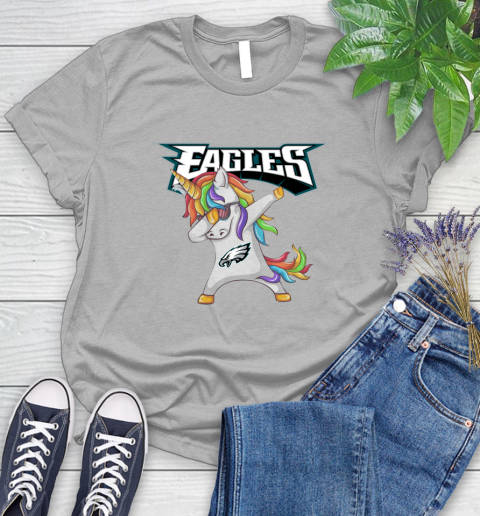 Philadelphia Eagles NFL Football Funny Unicorn Dabbing Sports Women's T-Shirt 5