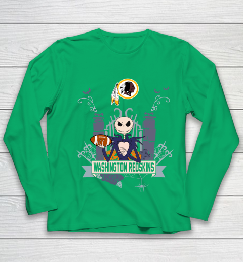NFL Washington Redskins Football Jack Skellington Halloween Youth Long Sleeve 4