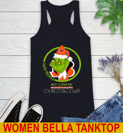 Cincinnati Bengals NFL Christmas Grinch I Hate People But I Love My Favorite Football Team Racerback Tank 10