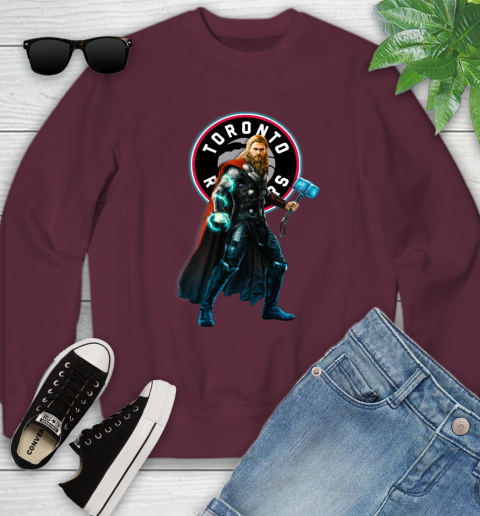 NBA Thor Avengers Endgame Basketball Toronto Raptors Youth Sweatshirt 5