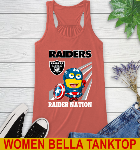 NFL Football Oakland Raiders Captain America Marvel Avengers Minion Shirt Racerback Tank 3