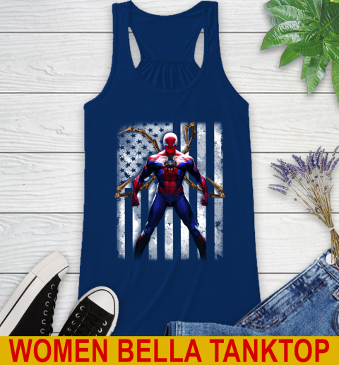MLB Baseball New York Mets Spider Man Avengers Marvel American Flag Shirt Racerback Tank 7