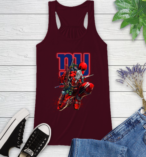 NFL Deadpool Marvel Comics Sports Football New York Giants Racerback Tank 3