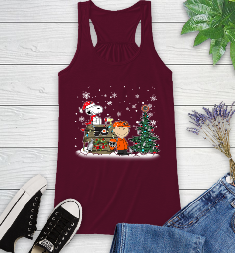 NHL Philadelphia Flyers Snoopy Charlie Brown Woodstock Christmas Stanley Cup Hockey Racerback Tank 2