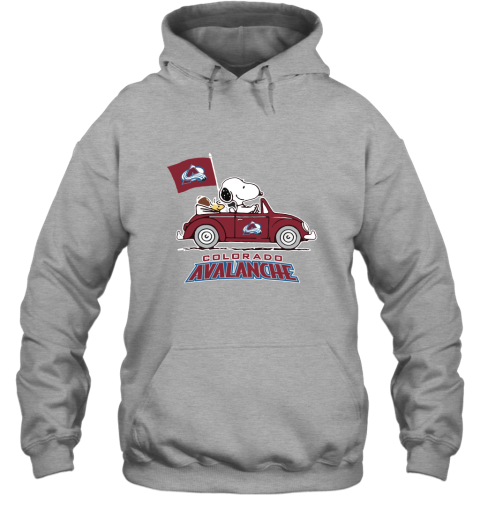 Snoopy And Woodstock Ride The Colorado Avalanche Car NHL Hoodie