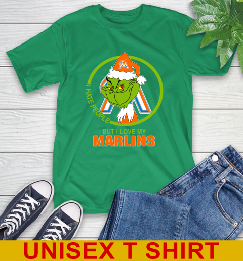 Miami Marlins MLB Christmas Grinch I Hate People But I Love My Favorite Baseball Team T-Shirt 7