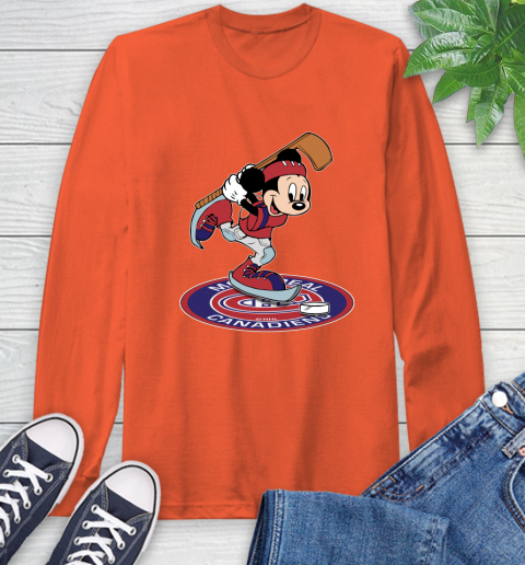 NHL Hockey Montreal Canadiens Cheerful Mickey Disney Shirt Long Sleeve T-Shirt 5